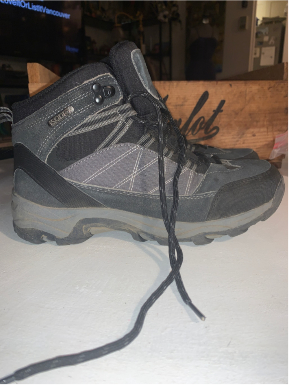 Women's Mountain Warehouse Hiking Boots Size 9 Black Grey Waterproof
